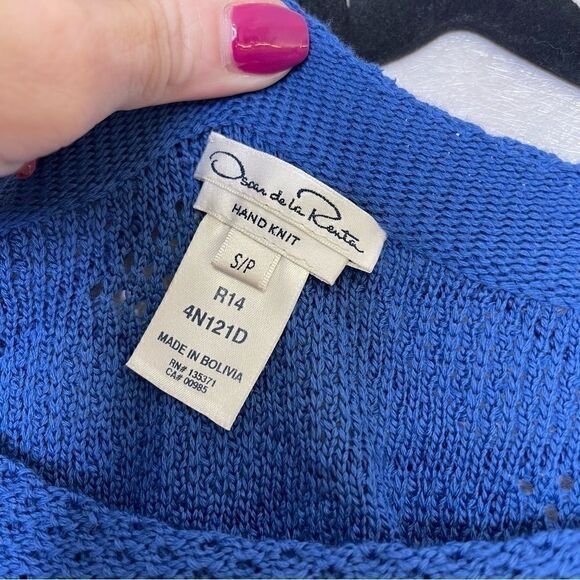 OSCAR De La Renta Hand Knit Embroidered Body Con Dress S - Picture 4 of 5